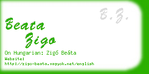 beata zigo business card